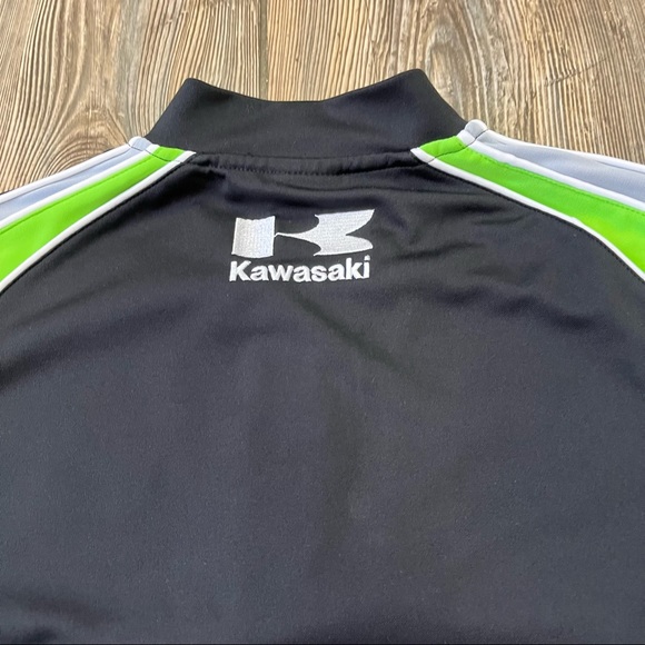 Kawasaki Shirt XL Zip Up Pullover Green Black - Picture 6 of 8